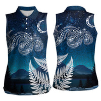 New Zealand Matariki Women Sleeveless Polo Shirt Starry Night Style LT7 - Polynesian Pride