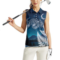 New Zealand Matariki Women Sleeveless Polo Shirt Starry Night Style LT7 - Polynesian Pride