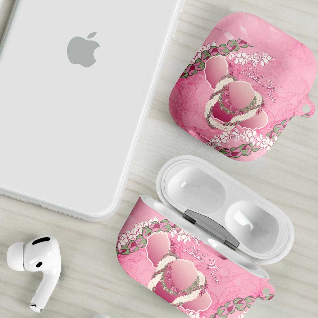 Hawaii Maui Island Flowers Lei AirPods Case Lokelani Rose Pink