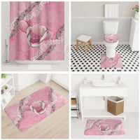 Hawaii Maui Island Flowers Lei Bathroom Set Lokelani Rose Pink