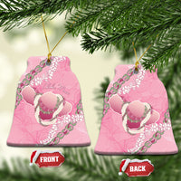 Hawaii Maui Island Flowers Lei Ceramic Ornament Lokelani Rose Pink LT7 Bell Flake Pink - Polynesian Pride
