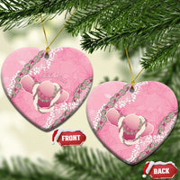 Hawaii Maui Island Flowers Lei Ceramic Ornament Lokelani Rose Pink LT7 Heart Pink - Polynesian Pride