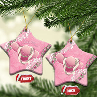 Hawaii Maui Island Flowers Lei Ceramic Ornament Lokelani Rose Pink LT7 Star Pink - Polynesian Pride