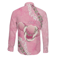 Hawaii Maui Island Flowers Lei Family Matching Off Shoulder Short Dress and Hawaiian Shirt Lokelani Rose Pink LT7 - Polynesian Pride