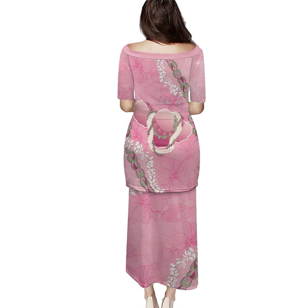 Hawaii Maui Island Flowers Lei Family Matching Puletasi and Hawaiian Shirt Lokelani Rose Pink LT7 - Polynesian Pride
