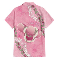 Hawaii Maui Island Flowers Lei Family Matching Summer Maxi Dress and Hawaiian Shirt Lokelani Rose Pink LT7 - Polynesian Pride