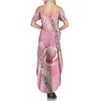 Hawaii Maui Island Flowers Lei Family Matching Summer Maxi Dress and Hawaiian Shirt Lokelani Rose Pink LT7 - Polynesian Pride