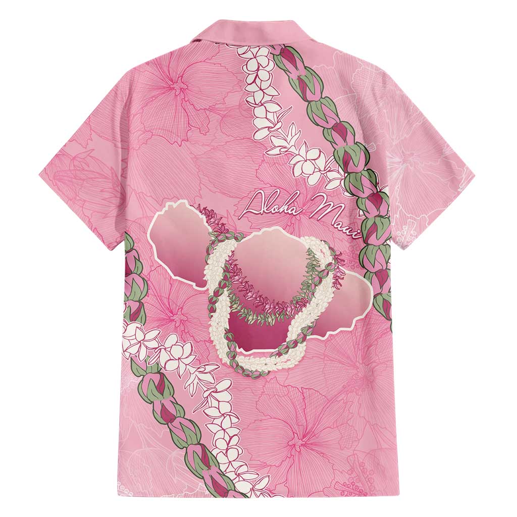 Hawaii Maui Island Flowers Lei Family Matching Tank Maxi Dress and Hawaiian Shirt Lokelani Rose Pink LT7 - Polynesian Pride