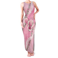 Hawaii Maui Island Flowers Lei Family Matching Tank Maxi Dress and Hawaiian Shirt Lokelani Rose Pink LT7 Mom's Dress Pink - Polynesian Pride