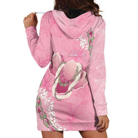 Hawaii Maui Island Flowers Lei Hoodie Dress Lokelani Rose Pink LT7 - Polynesian Pride
