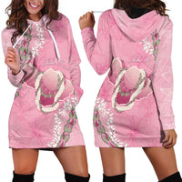 Hawaii Maui Island Flowers Lei Hoodie Dress Lokelani Rose Pink LT7 - Polynesian Pride