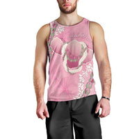 Hawaii Maui Island Flowers Lei Men Tank Top Lokelani Rose Pink