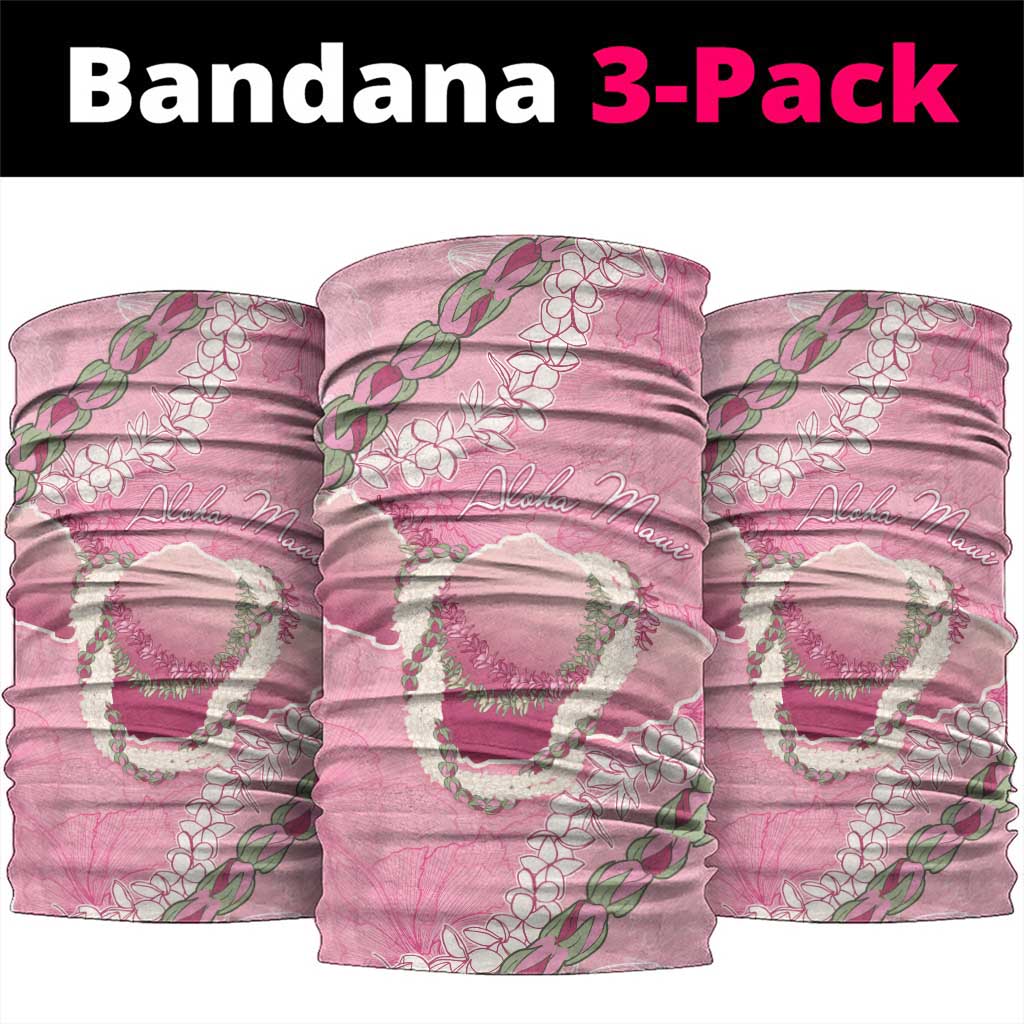 Hawaii Maui Island Flowers Lei Neck Gaiter Lokelani Rose Pink