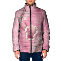 Hawaii Maui Island Flowers Lei Padded Jacket Lokelani Rose Pink