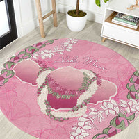 Hawaii Maui Island Flowers Lei Round Carpet Lokelani Rose Pink
