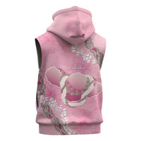 Hawaii Maui Island Flowers Lei Sleeveless Hoodie Lokelani Rose Pink LT7 - Polynesian Pride