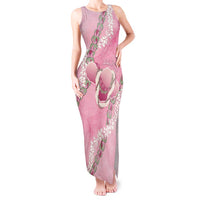 Hawaii Maui Island Flowers Lei Tank Maxi Dress Lokelani Rose Pink LT7 Women Pink - Polynesian Pride