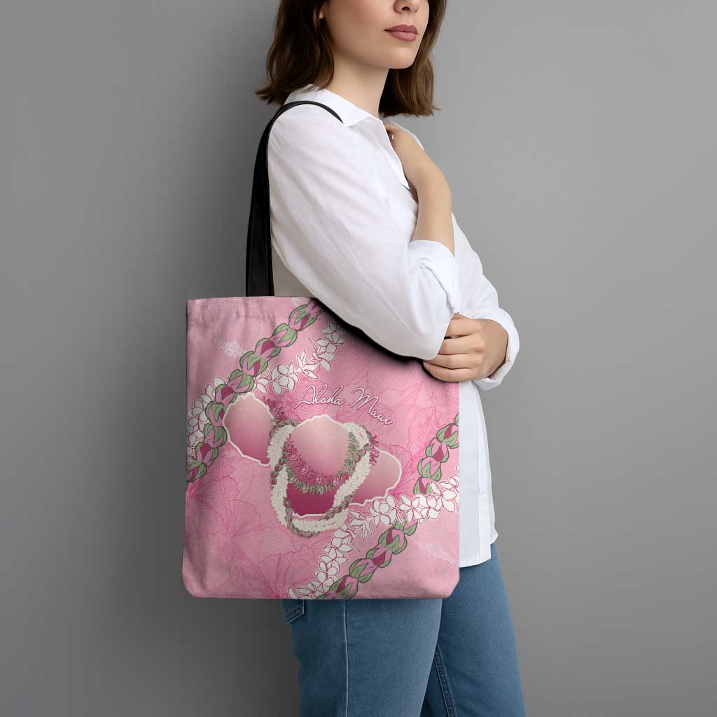 Hawaii Maui Island Flowers Lei Tote Bag Lokelani Rose Pink