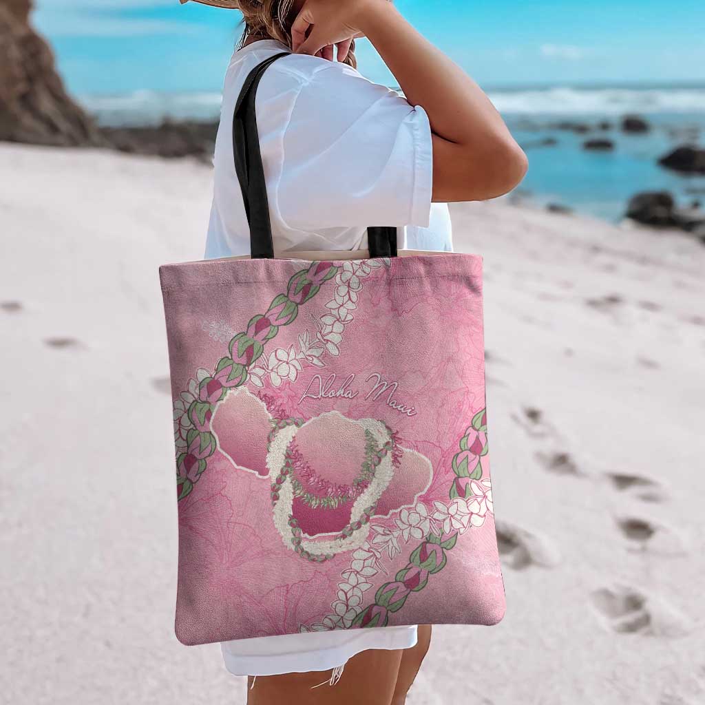 Hawaii Maui Island Flowers Lei Tote Bag Lokelani Rose Pink