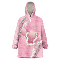 Hawaii Maui Island Flowers Lei Wearable Blanket Hoodie Lokelani Rose Pink LT7 One Size Pink - Polynesian Pride