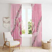 Hawaii Maui Island Flowers Lei Window Curtain Lokelani Rose Pink
