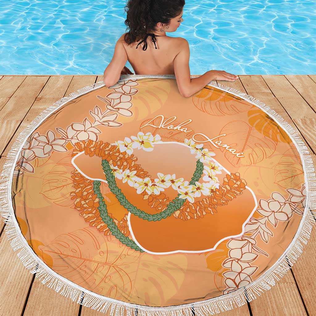 Hawaii Lanai Island Flowers Lei Beach Blanket Orange Kaunaoa Mix Maile