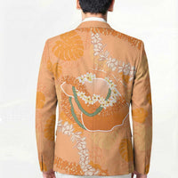 Hawaii Lanai Island Flowers Lei Blazer Orange Kaunaoa Mix Maile