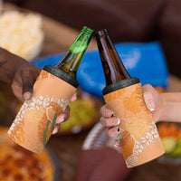 Hawaii Lanai Island Flowers Lei 4 in 1 Can Cooler Tumbler Orange Kaunaoa Mix Maile LT7 - Polynesian Pride