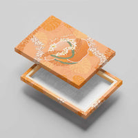 Hawaii Lanai Island Flowers Lei Canvas Wall Art Orange Kaunaoa Mix Maile