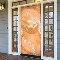 Hawaii Lanai Island Flowers Lei Door Cover Orange Kaunaoa Mix Maile