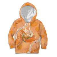Hawaii Lanai Island Flowers Lei Kid Hoodie Orange Kaunaoa Mix Maile