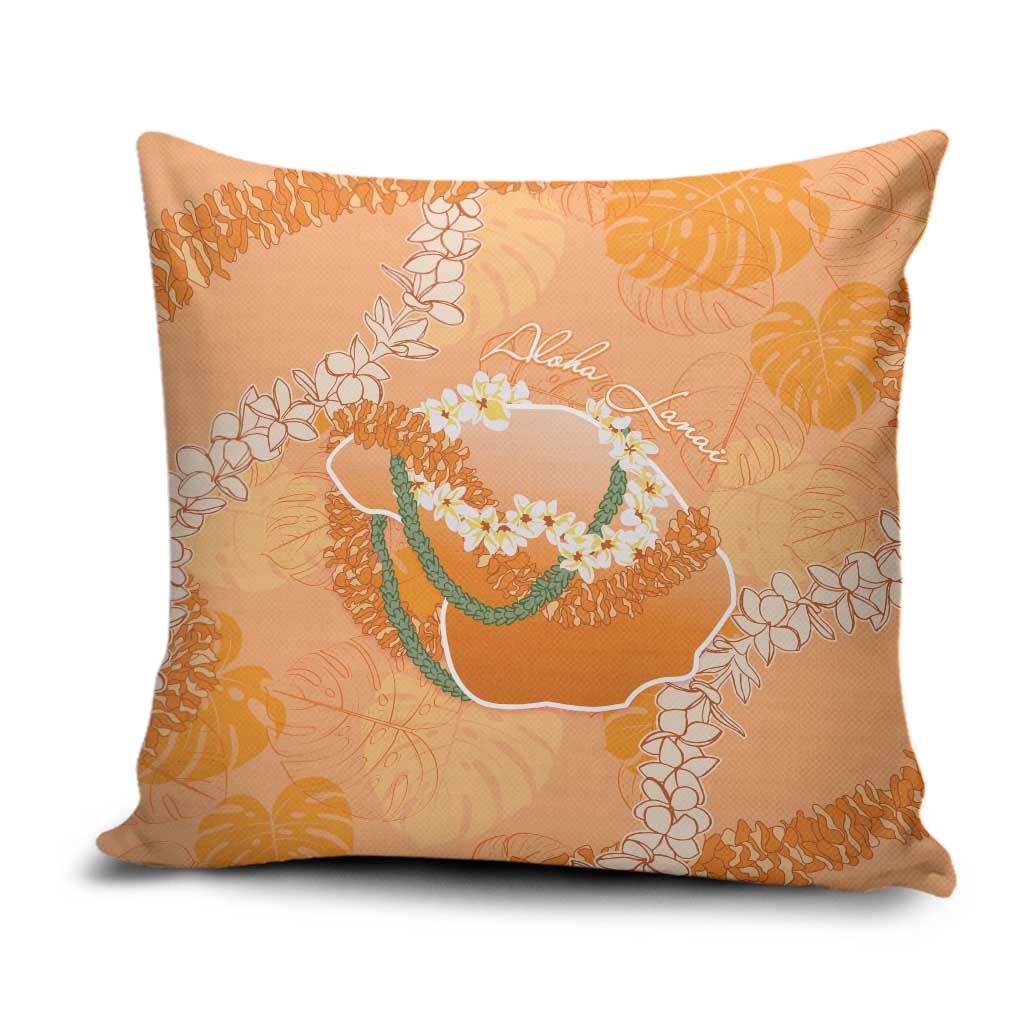 Hawaii Lanai Island Flowers Lei Pillow Cover Orange Kaunaoa Mix Maile