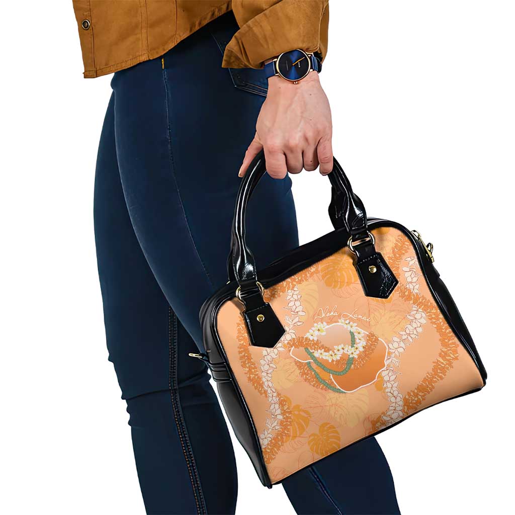 Hawaii Lanai Island Flowers Lei Shoulder Handbag Orange Kaunaoa Mix Maile LT7 - Polynesian Pride