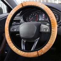 Hawaii Lanai Island Flowers Lei Steering Wheel Cover Orange Kaunaoa Mix Maile