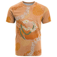 Hawaii Lanai Island Flowers Lei T Shirt Orange Kaunaoa Mix Maile