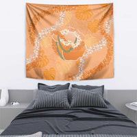 Hawaii Lanai Island Flowers Lei Tapestry Orange Kaunaoa Mix Maile