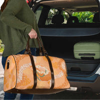 Hawaii Lanai Island Flowers Lei Travel Bag Orange Kaunaoa Mix Maile
