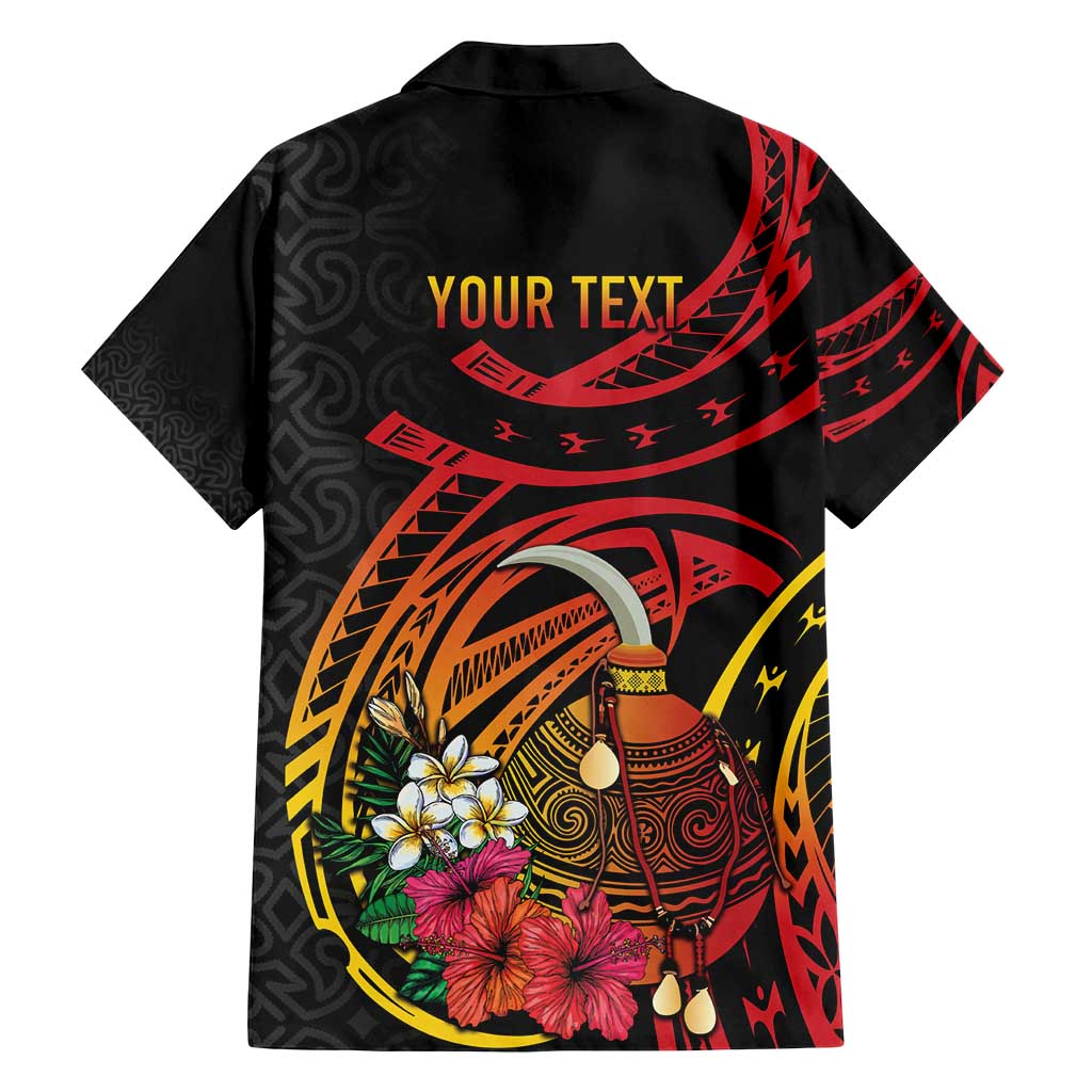 Personalized Milne Bay Family Matching Off Shoulder Maxi Dress and Hawaiian Shirt PNG Lime Pot with Oro Tapa LT7 - Polynesian Pride