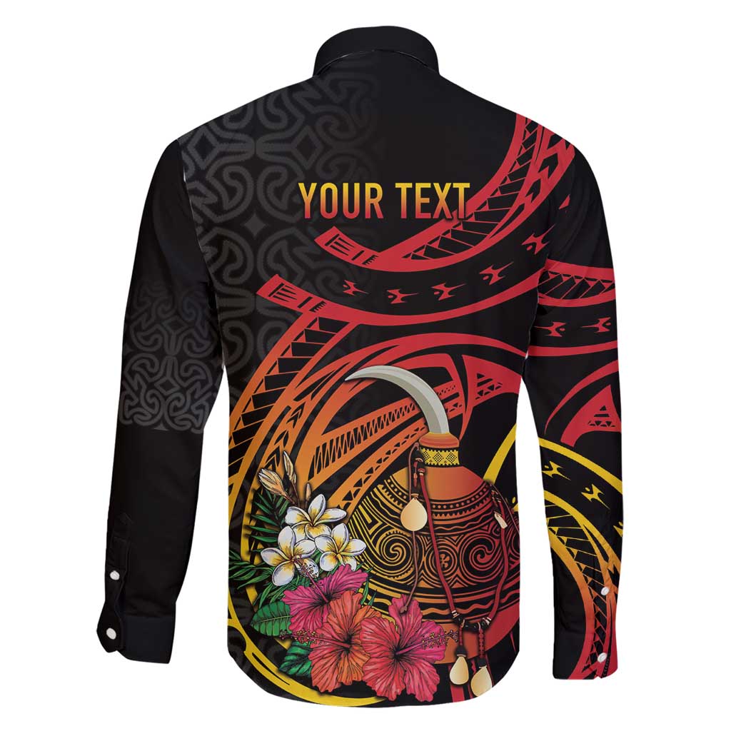 Personalized Milne Bay Family Matching Short Sleeve Bodycon Dress and Hawaiian Shirt PNG Lime Pot with Oro Tapa LT7 - Polynesian Pride