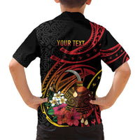 Personalized Milne Bay Family Matching Summer Maxi Dress and Hawaiian Shirt PNG Lime Pot with Oro Tapa LT7 - Polynesian Pride