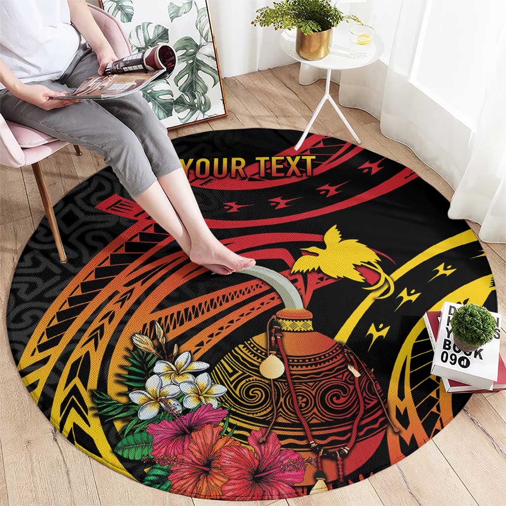 Personalized Milne Bay Round Carpet PNG Lime Pot with Oro Tapa LT7 - Polynesian Pride