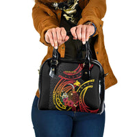 Personalized Milne Bay Shoulder Handbag PNG Lime Pot with Oro Tapa LT7 One Size Black - Polynesian Pride
