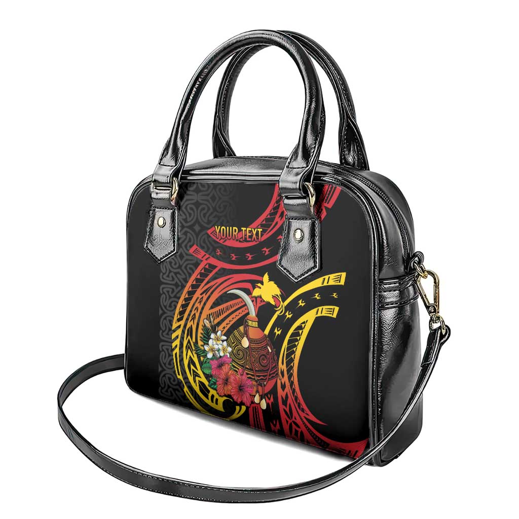 Personalized Milne Bay Shoulder Handbag PNG Lime Pot with Oro Tapa LT7 - Polynesian Pride