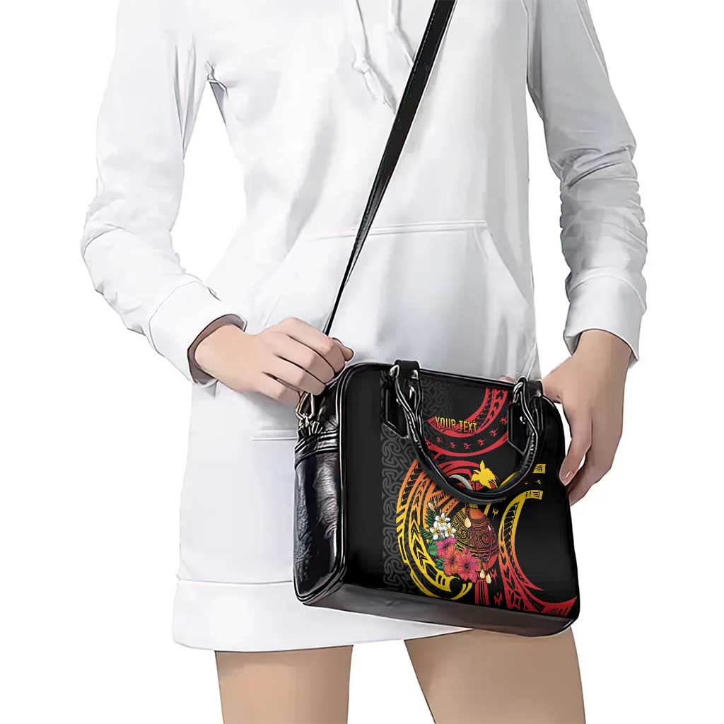 Personalized Milne Bay Shoulder Handbag PNG Lime Pot with Oro Tapa LT7 - Polynesian Pride