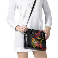 Personalized Milne Bay Shoulder Handbag PNG Lime Pot with Oro Tapa LT7 - Polynesian Pride