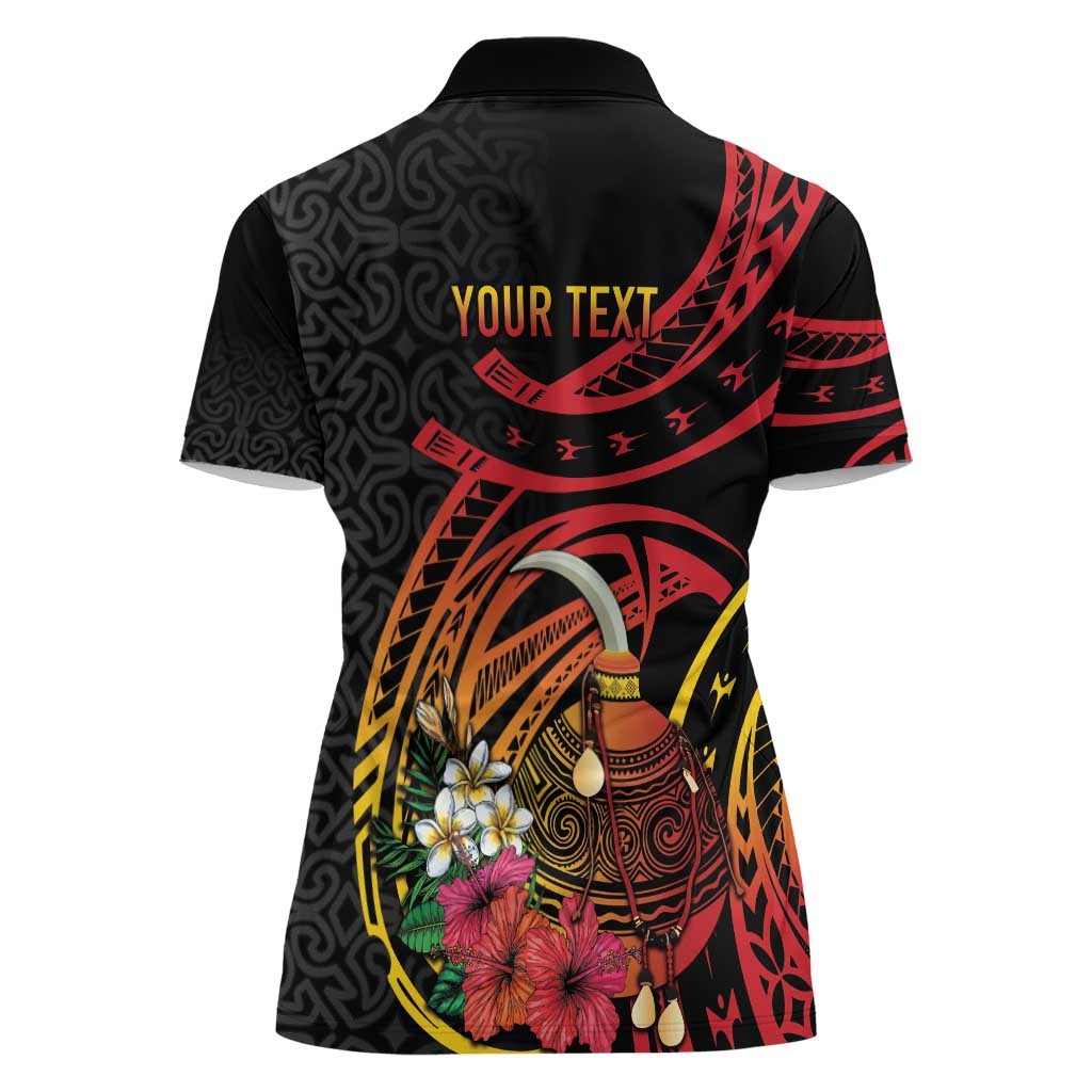 Personalized Milne Bay Women Polo Shirt PNG Lime Pot with Oro Tapa