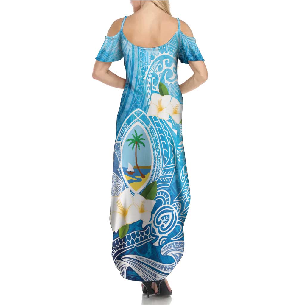 Hafa Adai Guam Chamorro Personalized Family Matching Summer Maxi Dress and Hawaiian Shirt Ocean Blue Latte Stone with Guasali LT7 - Polynesian Pride