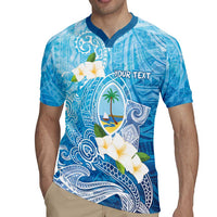 Hafa Adai Guam Chamorro Personalized Rugby Jersey Ocean Blue Latte Stone with Guasali LT7 - Polynesian Pride