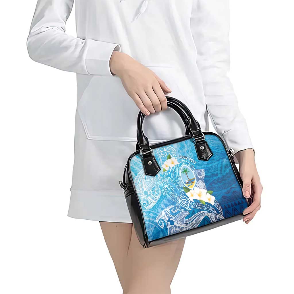 Hafa Adai Guam Chamorro Personalized Shoulder Handbag Ocean Blue Latte Stone with Guasali - Polynesian Pride