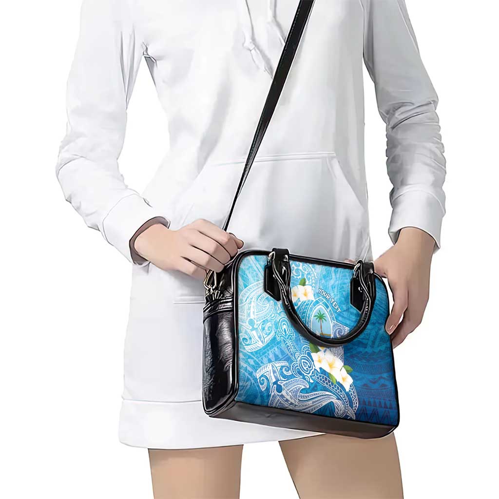 Hafa Adai Guam Chamorro Personalized Shoulder Handbag Ocean Blue Latte Stone with Guasali - Polynesian Pride